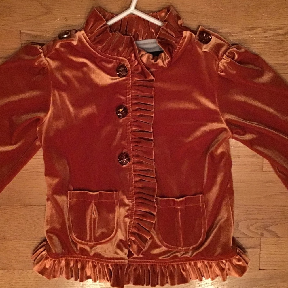 EUC Isabella & Chloe Velvet Military Jacket